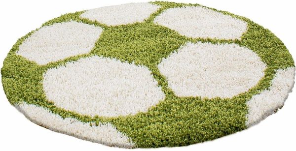 Ayyildiz Teppiche Kinderteppich Fun 6001, rund, Höhe: 30 mm, Fußball Design