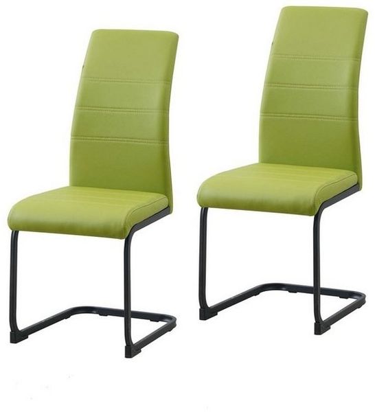HTI-Living Freischwinger Schwingstuhl SallyP PU Grün (100% Polyurethan, 2 St), Freischwinger Esszimmerstuhl Kunstleder