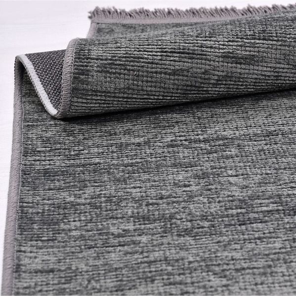 Azade Teppich mit Latexrücken 100 x 100 x 0.7 cm Polyester Grau 88782642 [en. casa]