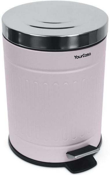 YourCasa Mülleimer YourCasa® Mülleimer Bad [5L] Edelstahl Retro Design - Kosmetikeimer, Fassungsvermögen 5 Liter, Edelstahl pulverbeschichtet, Soft Close