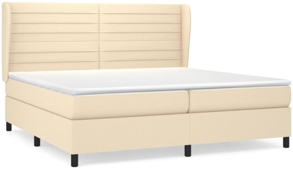 Boxspringbett mit Matratze Stoff Creme 200x200 cm