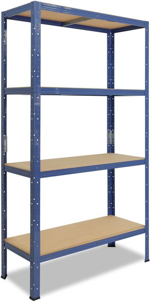 shelfplaza HOME 155x40x60 cm Schwerlastregal in blau mit 4 Böden und 175 kg Traglast pro Boden