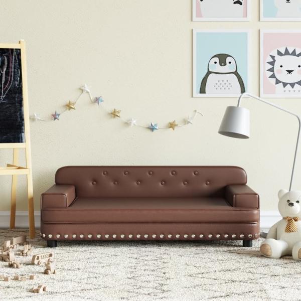 vidaXL Kindersofa Braun 90x53x30 cm Kunstleder 3196289