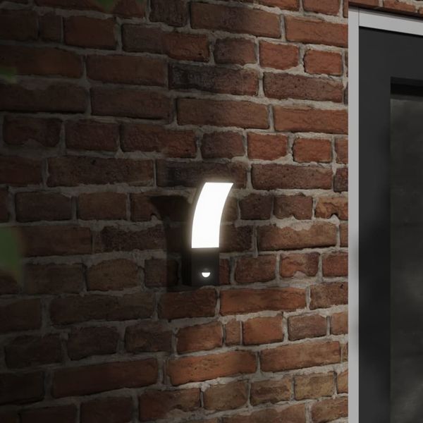 vidaXL LED-Außenwandleuchten mit Sensor 2 Stk. Schwarz Aludruckguss 4006263