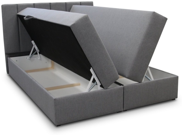 Boxspringbett Star mit Topper, Bonell-Matratze und 2 Bettkästen, Doppelbett, Polsterbett, Bett (Beige (Inari 22), 140 x 200 cm) Bild 2