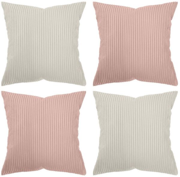 Amilian Kissenhüllen - 4er Set Kissenbezug - Zierkissenbezüge - Kissenbezüge, (4 Stück), 40x40 cm, Kissenhülle für Sofakissen, Dekokissen, Kissen, Zierkissen