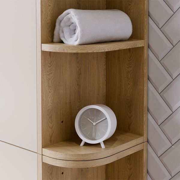 Lomadox Hochschrank DURANGO-56 45 cm breit in Eiche und kaschmir, 6 offene Fächer, 2 Türen