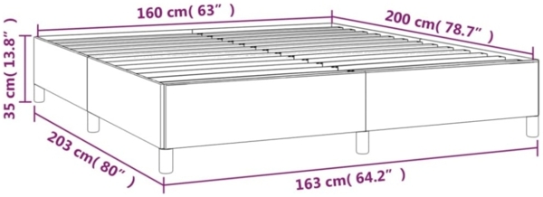 vidaXL Bettgestell Rosa 160x200 cm Samt 347335 Bild 3