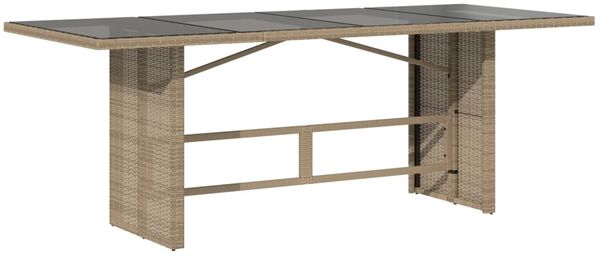 vidaXL 7-tlg. Garten-Essgruppe mit Kissen Beige Poly Rattan 3262787 Bild 4