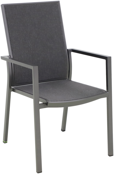 VERONA Stapelstuhl, Aluminium, Farbe Eisengrau, Sitz/ Rücken aus Textilen, Kederführung