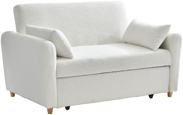 Vente-unique - AYLA Sofa Stoff Weiß - B 87 cm x H 86 cm x L 140 cm Bild 4