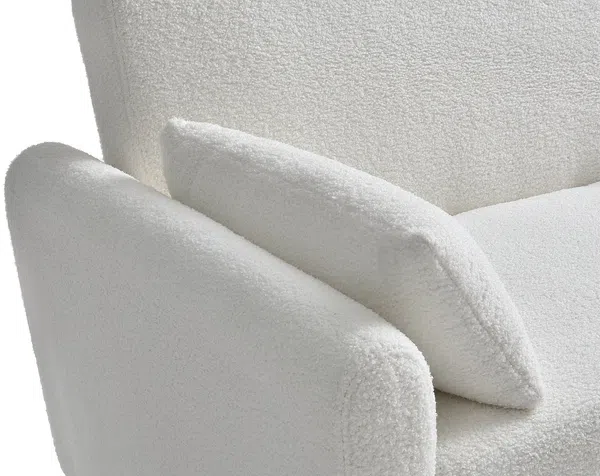 Vente-unique - AYLA Sofa Stoff Weiß - B 87 cm x H 86 cm x L 140 cm Bild 6