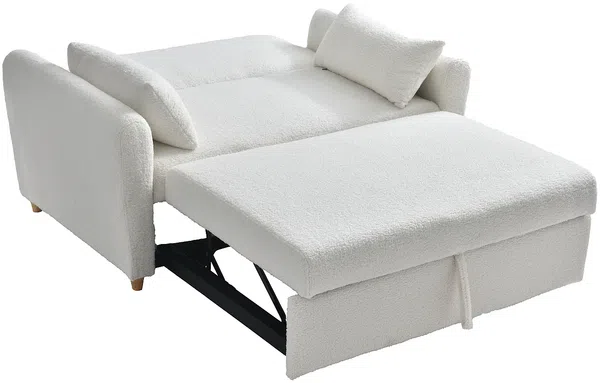 Vente-unique - AYLA Sofa Stoff Weiß - B 87 cm x H 86 cm x L 140 cm Bild 5
