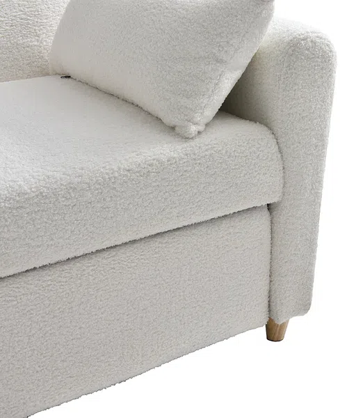Vente-unique - AYLA Sofa Stoff Weiß - B 87 cm x H 86 cm x L 140 cm Bild 7