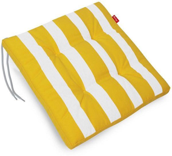 Herlag Hockerauflage Mia, Sitzauflage Hocker 50 x 50 x 5 cm Gelb Gestreift