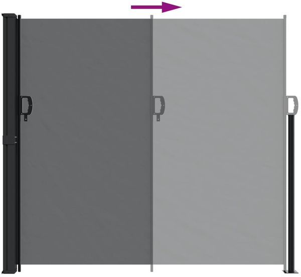 vidaXL Seitenmarkise Ausziehbar Schwarz 180x600 cm 4004534 Bild 5