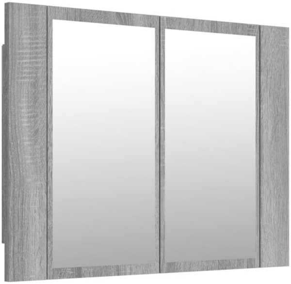 vidaXL LED-Spiegelschrank Grau Sonoma 60x12x45 cm Holzwerkstoff 822842