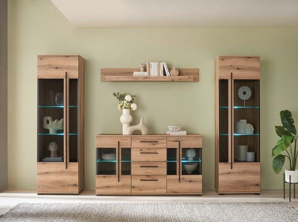 Home affaire Wohnwand Cantara, (Set), enthält zwei Vitrinen, ein Sideboard und ein Wandboard