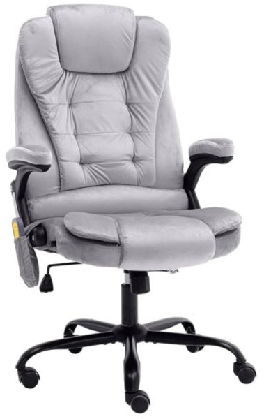 vidaXL Massage-Bürostuhl Hellgrau Samt 20573