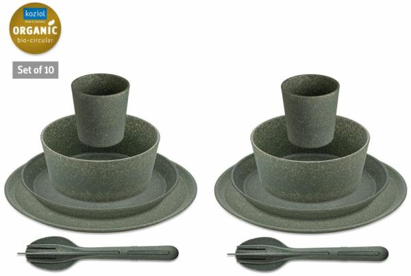 Koziol CONNECT SET HELSINKI Geschirrset 10-teilig nature ash grey