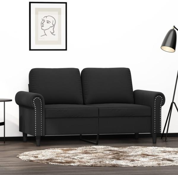 vidaXL 2-Sitzer-Sofa Schwarz 120 cm Samt