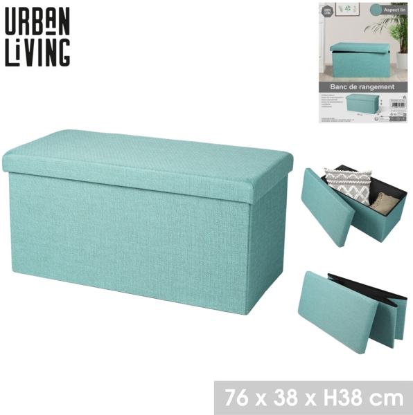 Urban Living faltbare SITZBANK "Aspect lin" Aufbewahrungsbox 53504 Mint