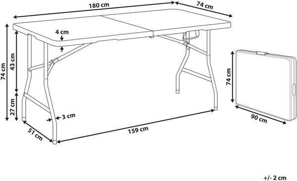 Gartentisch für 6 Personen CUGNOLI 180 cm 74 cm Weiß Bild 2