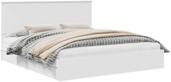 vidaXL Aufbewahrungsbett mit Kopfteil Weiß 180 x 200 cm Holzwerkstoff 3409524