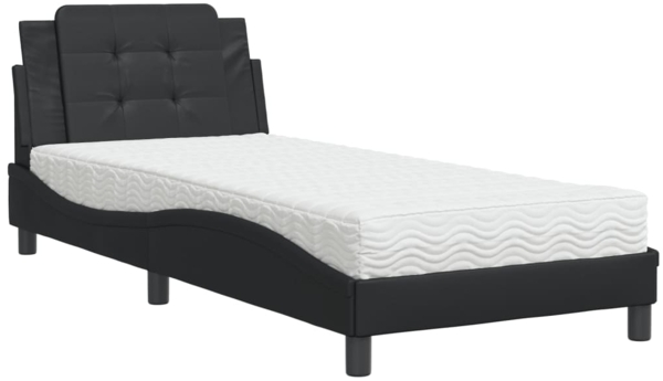 vidaXL Bettgestell ohne Matratze "Zadar" Schwarz 100x200 cm Kunstleder 3208845