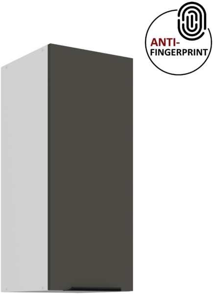 Küchen Hängeschrank 30 cm ARIA Graphite ultra matt + Weiss matt, hochwertige Fronten mit Anti Fingerprint Beschichtung Küchenzeile Küchenblock