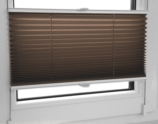 Plissee Faltrollo inkl. Klemmträger mocca 80x150 cm Jalousie Bild 2