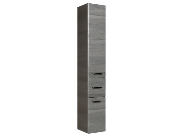 Hochschrank >Abelica I< in Graphit Struktur aus Glas - 30x185,5x33cm (BxHxT)