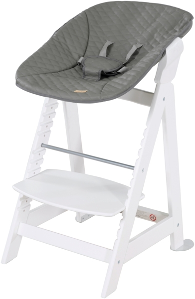 roba Treppenhochstuhl Born Up 'Luxe' - ab 0 Jahren - Aufsatz 'Stone gesteppt' - Weiß