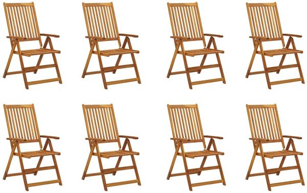 vidaXL Klappbare Gartenstühle 8 Stk. Massivholz Akazie 3075053