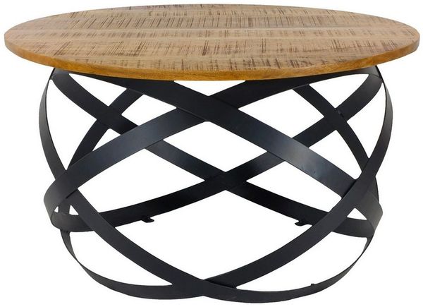 Amagohome Couchtisch Beistelltisch Couchtisch rund Wohnzimmer Orbit Metall Gestell schwarz