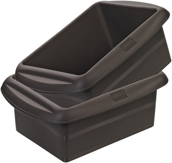 Lurch 585011 FlexiForm Batzen 2 er Set / 2 Brotbackformen Kastenformen aus 100% BPA-freiem Platin Silikon, 14,5x10,5 cm, braun