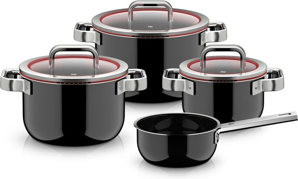 WMF Topf-Set Fusiontec Function Pro, Glas, Edelstahl (Set, 7-tlg), integrierte Siebfunktion, spülmaschinengeeignet, Made in Germany