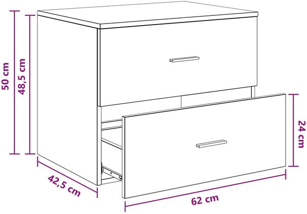 vidaXL Wandaufbewahrung Badezimmer Altholz 62,5 x 44,5 x 50 cm 890332 Bild 7
