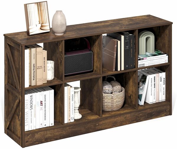 Furinno Jensen Landhausstil 8-Würfel Ausstellungsregal, Bücherregal, Amberkiefer