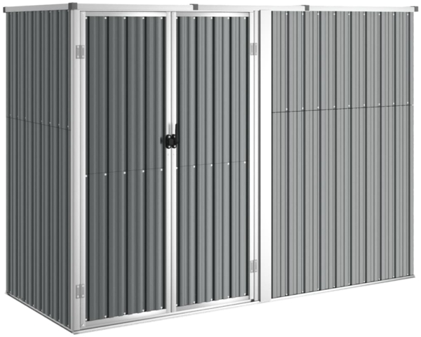 vidaXL Gerätehaus Grau 225x89x161 cm Verzinkter Stahl 316214