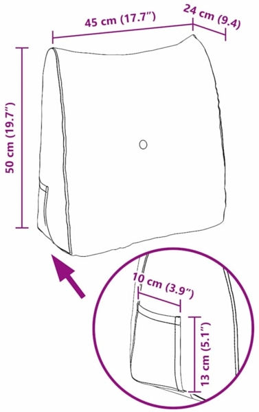 vidaXL Rücken Kissen Gelb 45 x 24 x 50 cm Samt 42014378 Bild 10