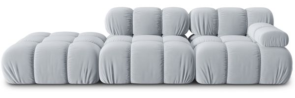 Micadoni Modulares Sofa Bellis 4-Sitzer Links Samt Bluvel Hellblau