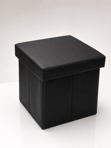 Hocker Box Faltbare Sitzbank mit abnehmbaren Deckel und Stauraum Schwarz