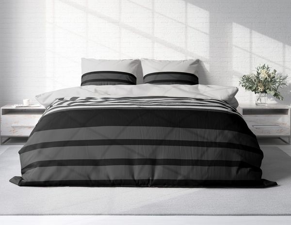 One Home Bettwäsche Winter Viga, Flanell, 3 teilig, modern gestreift, kuschelig flauschig warme weiche Baumwolle Biber
