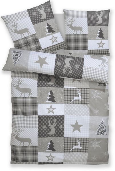 OTTO home Bettwäsche Nicholas, Microfaser, 2 teilig, Weihnachtsbettwäsche, Winter, in 3 Qualitäten verfügbar