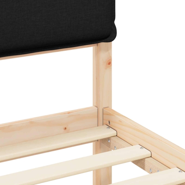 vidaXL Bettgestell mit gepolstertem Kopfteil Schwarz 75 x 190 cm 877881 Bild 7