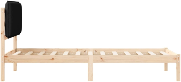 vidaXL Bettgestell mit gepolstertem Kopfteil Schwarz 75 x 190 cm 877881 Bild 5
