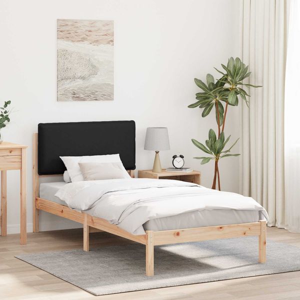 vidaXL Bettgestell mit gepolstertem Kopfteil Schwarz 75 x 190 cm 877881