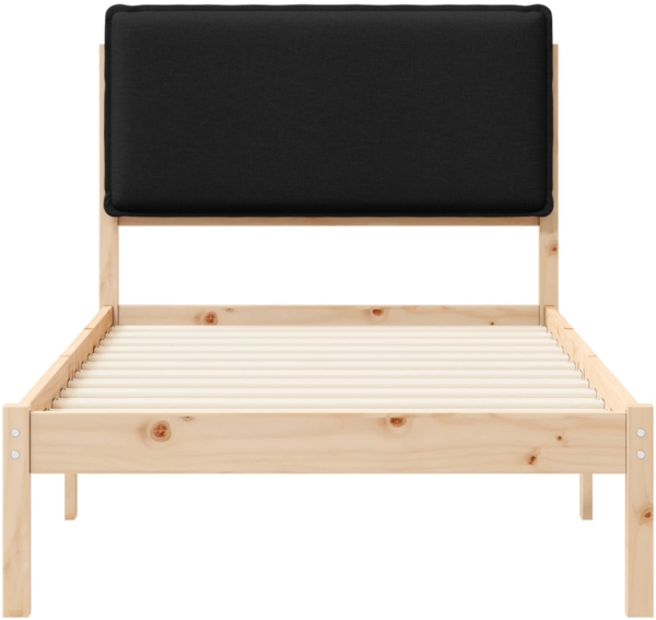 vidaXL Bettgestell mit gepolstertem Kopfteil Schwarz 75 x 190 cm 877881 Bild 4