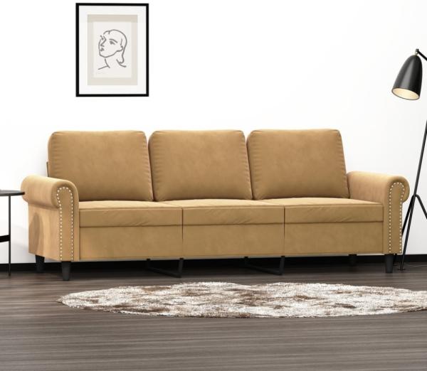 vidaXL 3-Sitzer-Sofa Braun 180 cm Samt